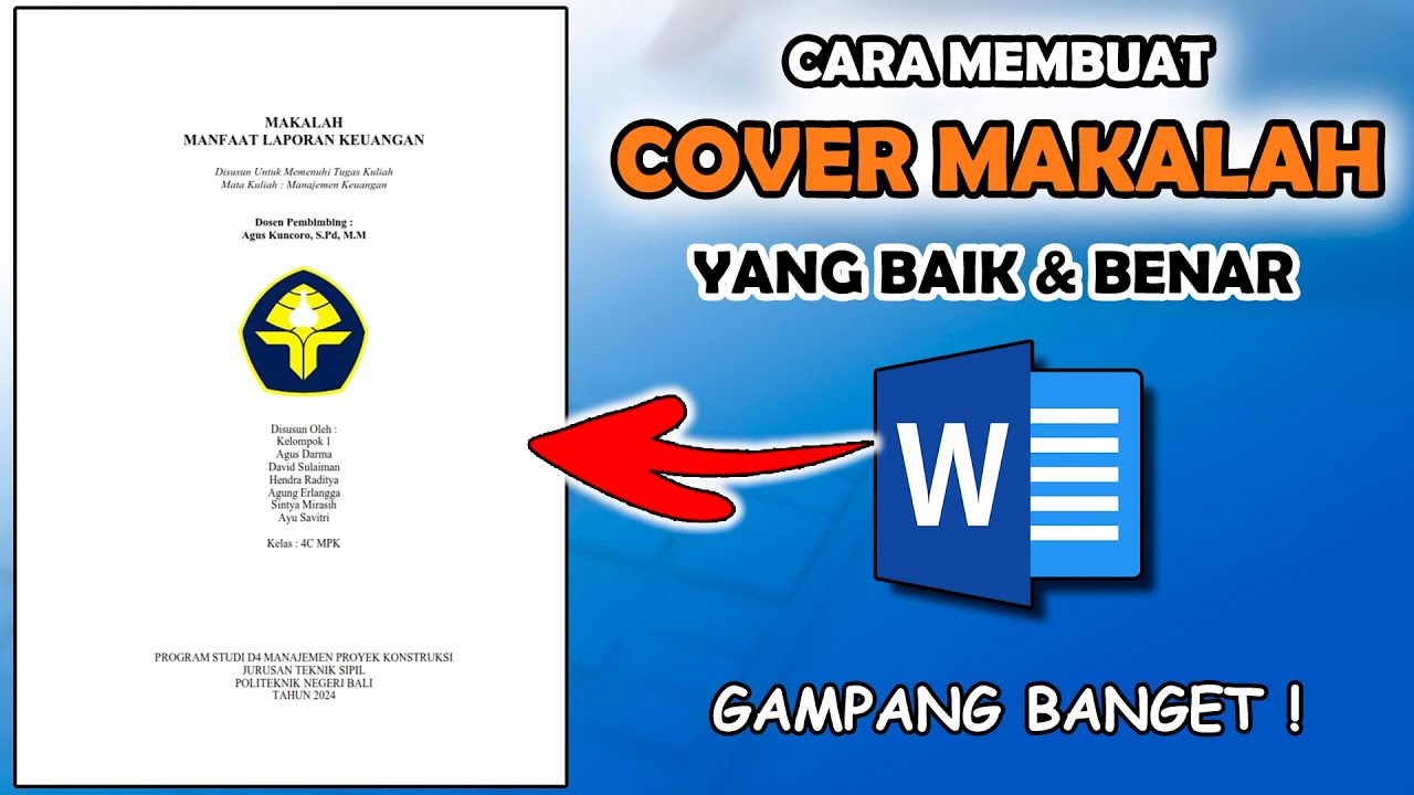 CARA MEMBUAT COVER MAKALAH YANG BAIK DAN BENAR DI MICROSOFT WORD