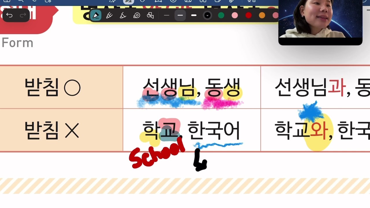 Textbook(P.60) 와/과 ‘and’, ‘with’