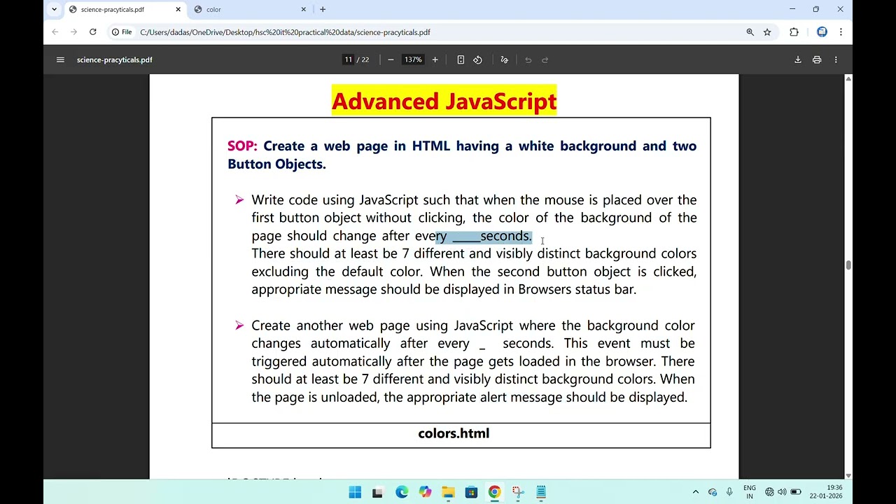 JAVASCRIPT AND PHP PROGRAMS