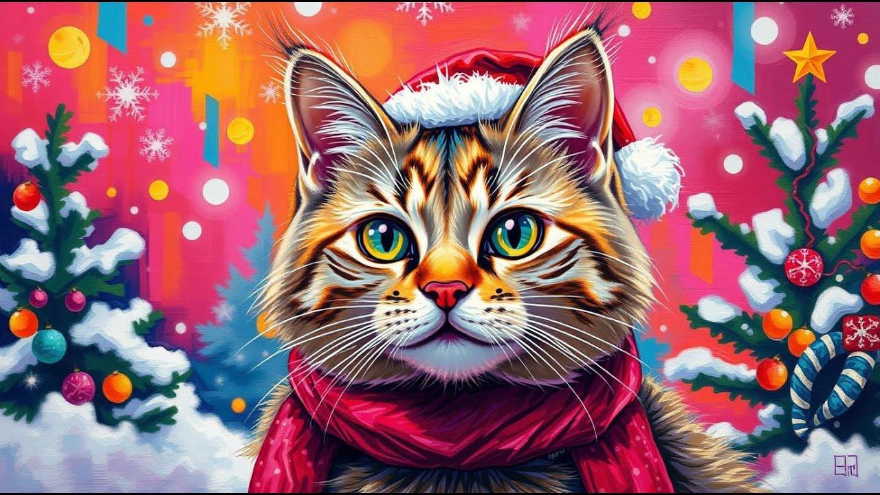 🔴 XMAS SPECIAL ● RETROWAVE CAT RADIO 🎄😻 | Synthwave & Ambient Electronic Christmas Mix 🪐✨