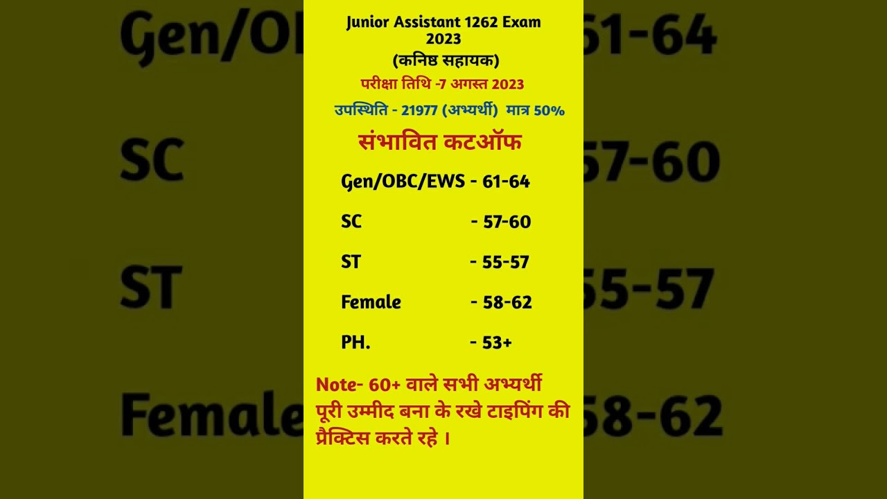 upsssc junior assistant 2023 cut-off 