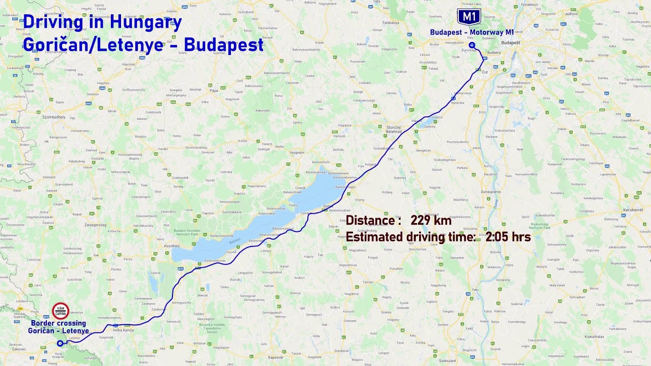 Driving M7(Hungary) - Goričan/Letenye - Highway M7 - Budapest (M1)