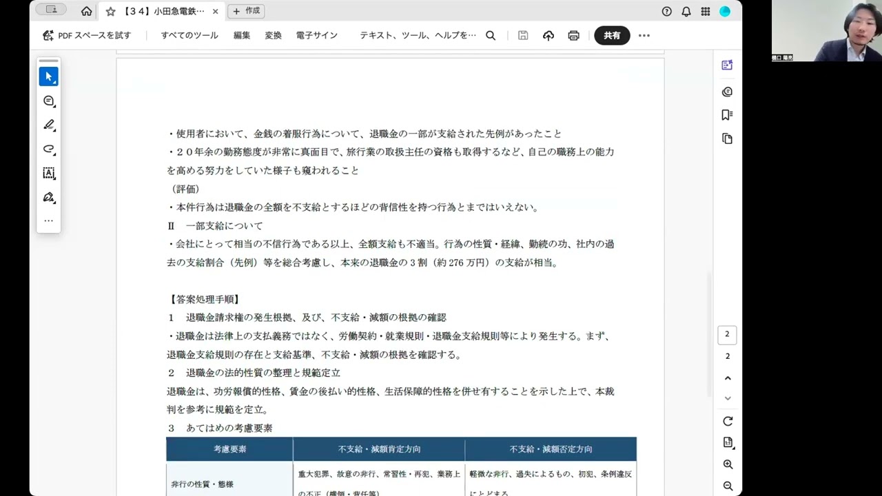 【３４】小田急電鉄（退職金請求）事件