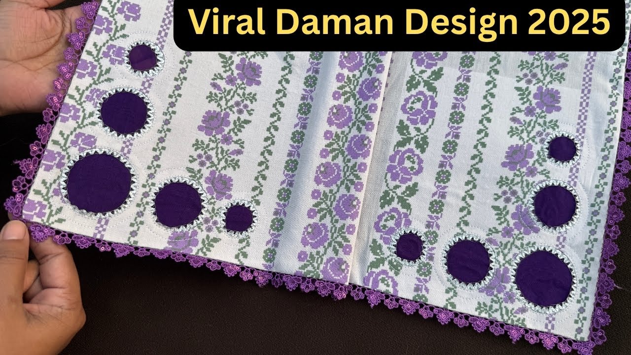 Viral Circle Daman Design:Step By Step Guide 2025| Kurti Ghera Daman Design Cutting And Stitching