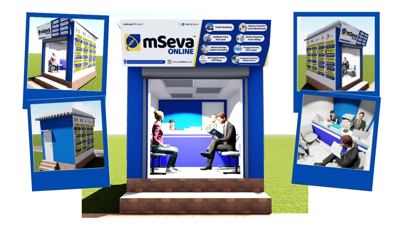 CSC Centre Design | CSP Kiosk Center Design | IDEAL CSC Interior Design | Modern Office Setup