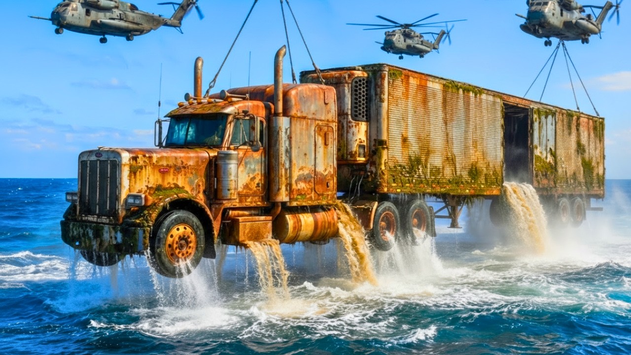 From Sunken Wreck to Pristine: Salvaging and Restoring a 1998 Peterbilt 379 Semi Truck | ASMR