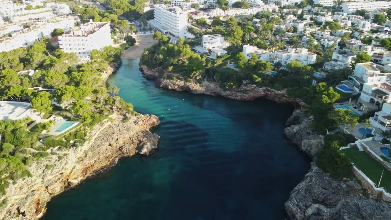 Mallorca, Cala D'or, Flying over the coast. 10.2022.