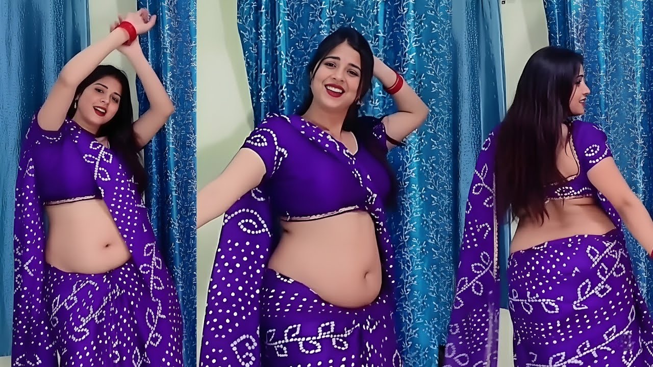 ​Purple Bandhani Saree Dance  💜 | Traditional Look Dance Video