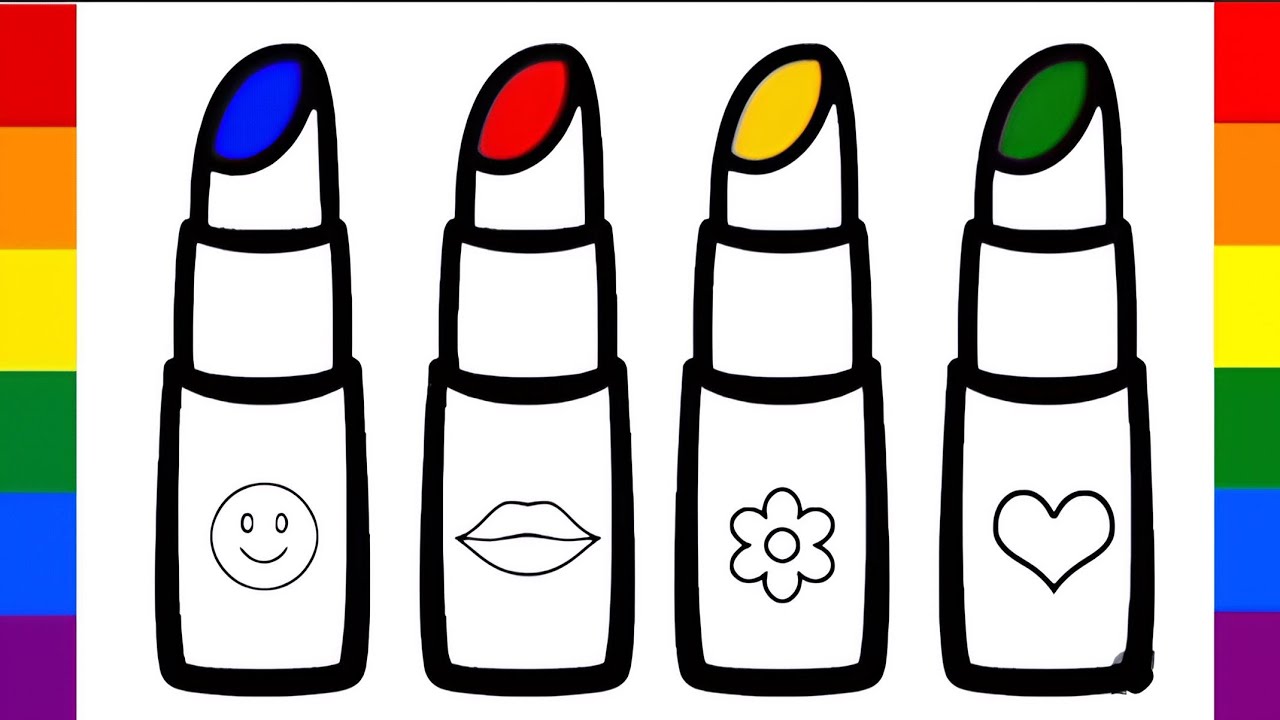 Lipstick drawing for kids and toddlers |Easy drawings for kids 