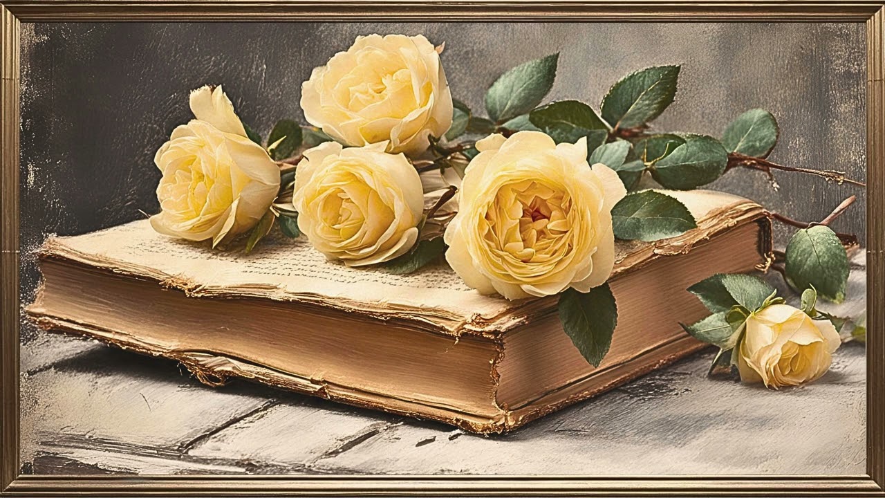 Romantic Still Life with Yellow Roses | Timeless Wall Art for Samsung Frame TV (4K)