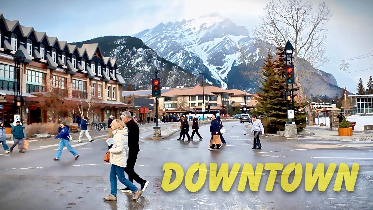 🇨🇦 Banff Downtown in Winter | Epic Scenic Drive Into the Heart of the Canadian Rocky Mountains 🏔️