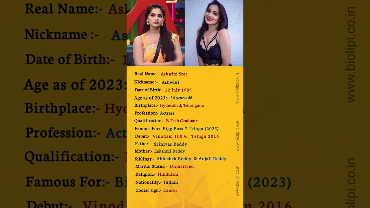 Ashwini Sree | 🔥🔥🔥 | Biography 