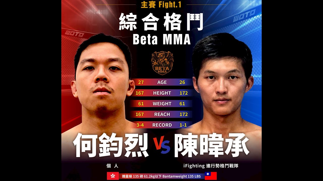 [WOTD-ETD 13] 主賽1-Beta MMA 綜合格鬥  陳暐承 VS 何鈞烈