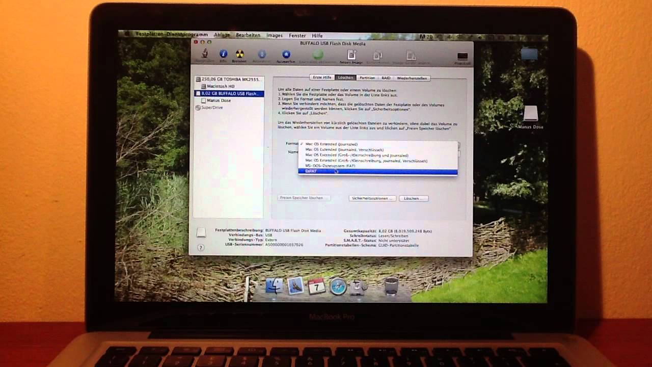 USB Stick oder SD Karte mit einem Mac formatieren