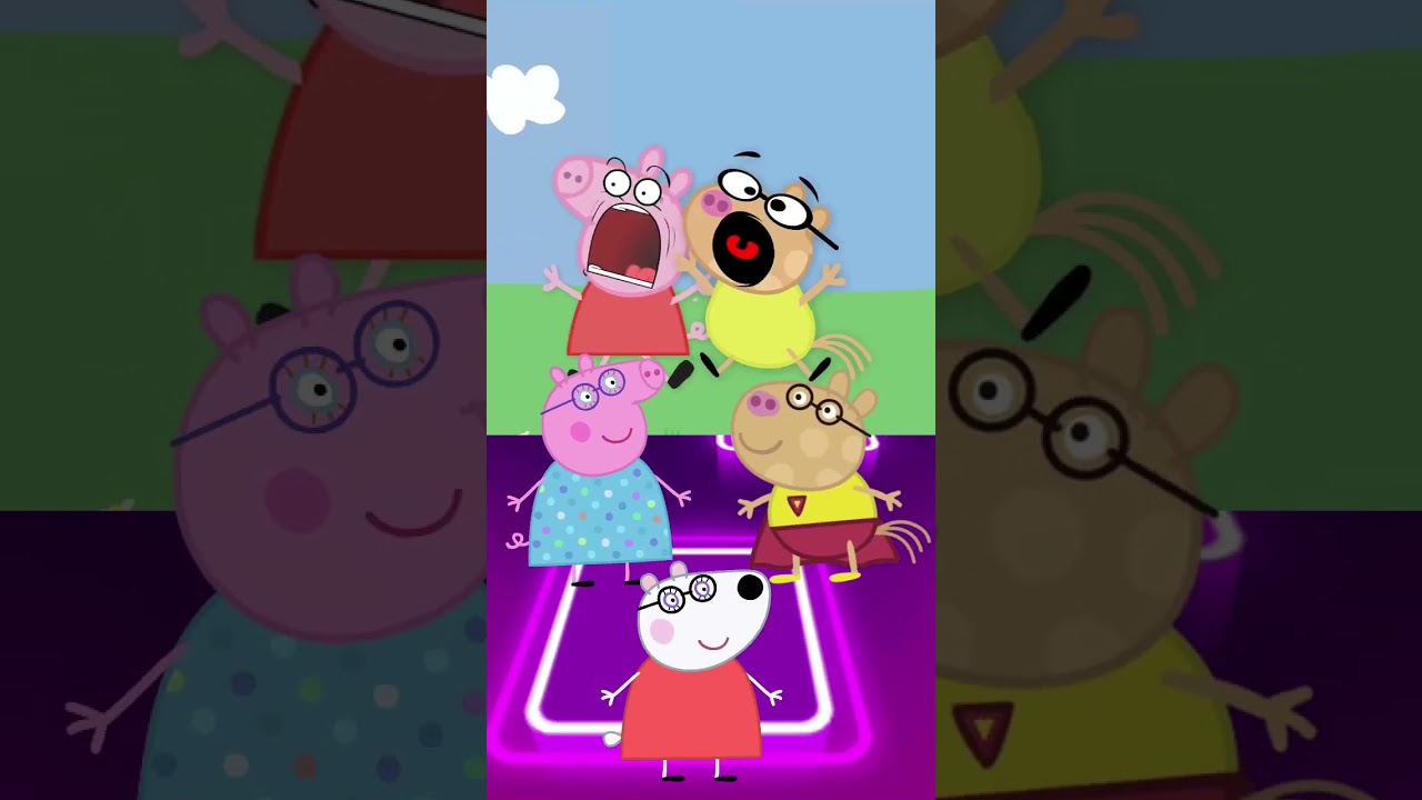PEPPA PIG SCREAMING ALL CHARACTERS -TILES HOP#peppapigcharacters #peppapig #peppa