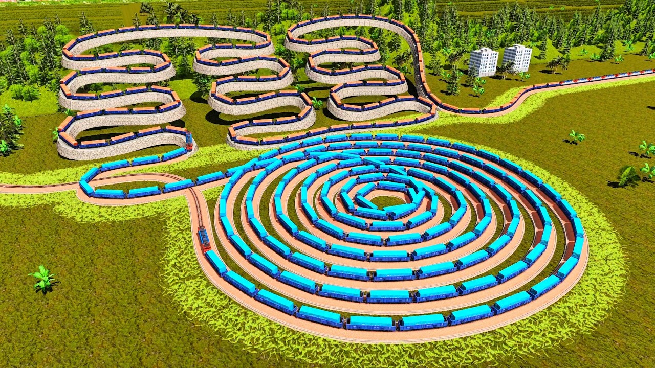 Giant Spiral Tracks & Extreme Elevated Railway Tracks🚇Most Thrilling Railway Tracks🚦Trainz Simulator