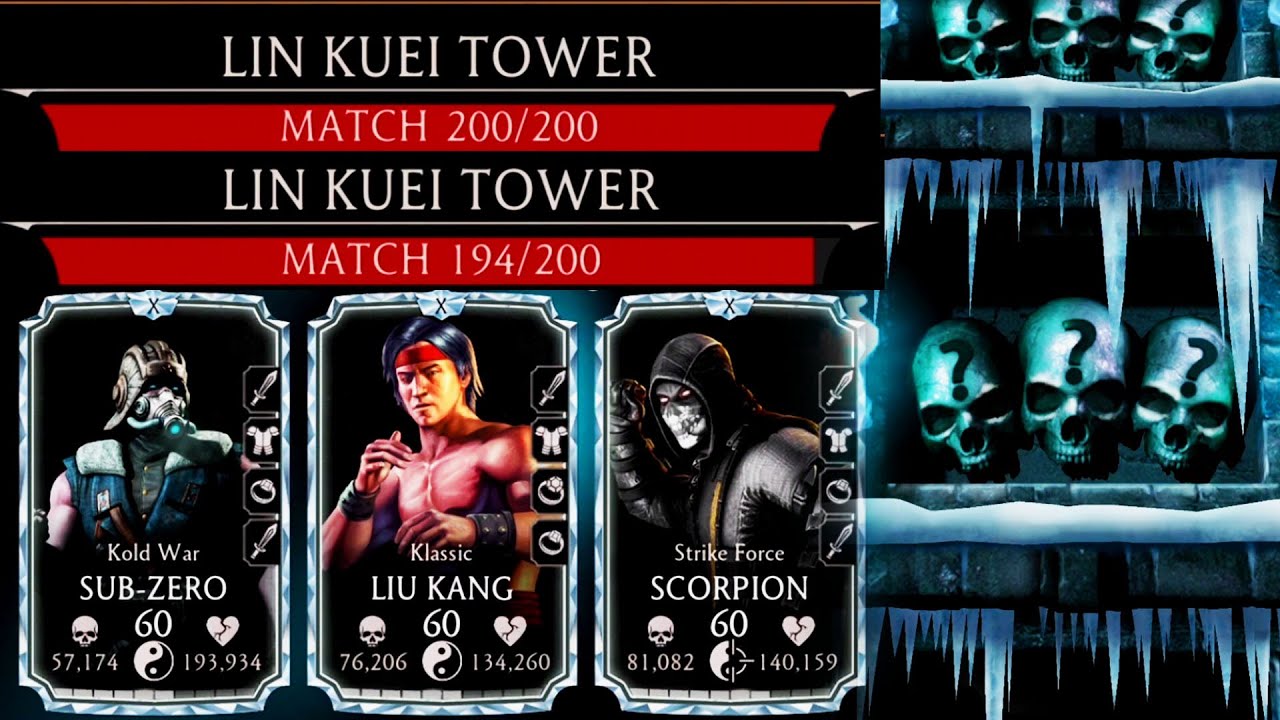 MK Mobile. Destroying Lin Kuei Tower Battle 194 + Battle 200 with MAXED Diamond Team in CRAZY Gear!