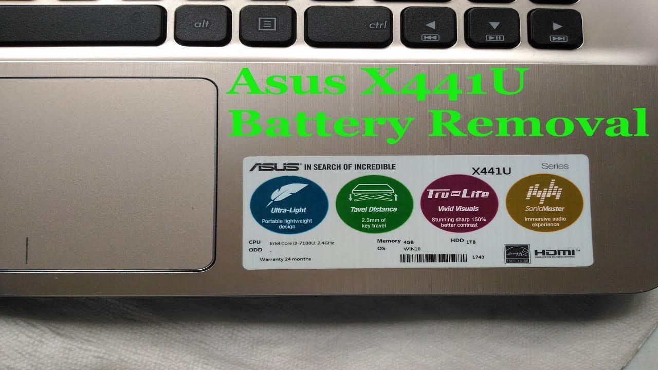 Asus X441U battery removal