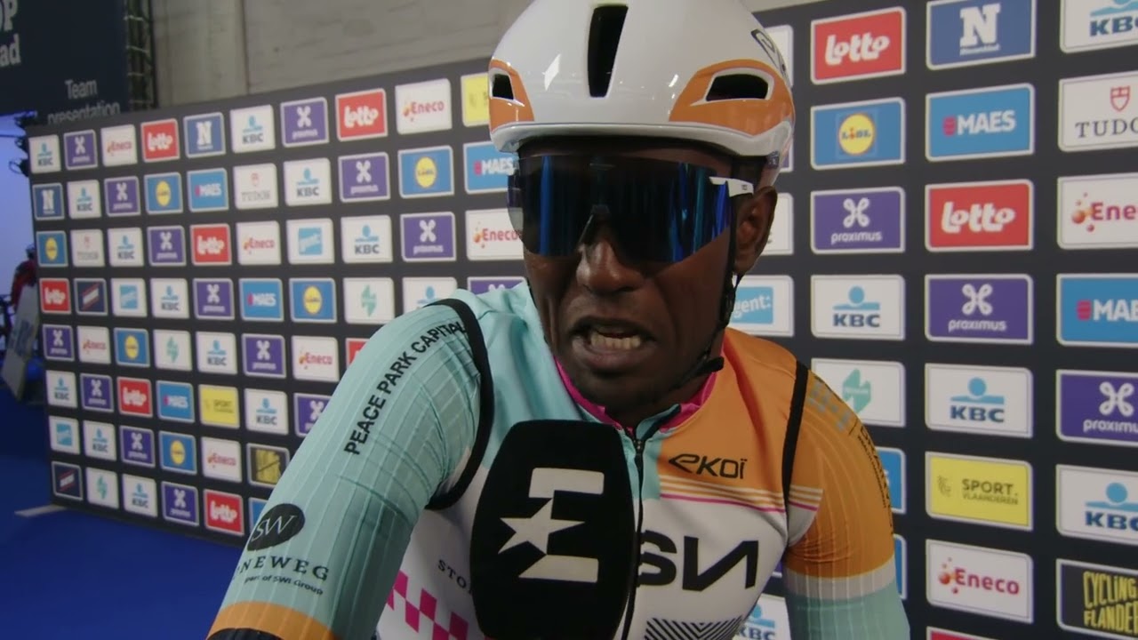 Biniam Girmay - Interview at the start - Omloop Nieuwsblad 2026