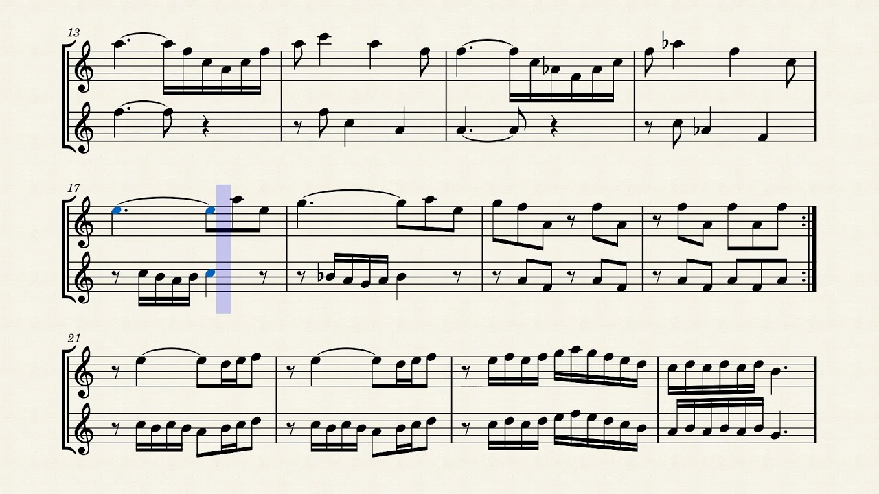 Dueto das Flores - flauta doce - partitura