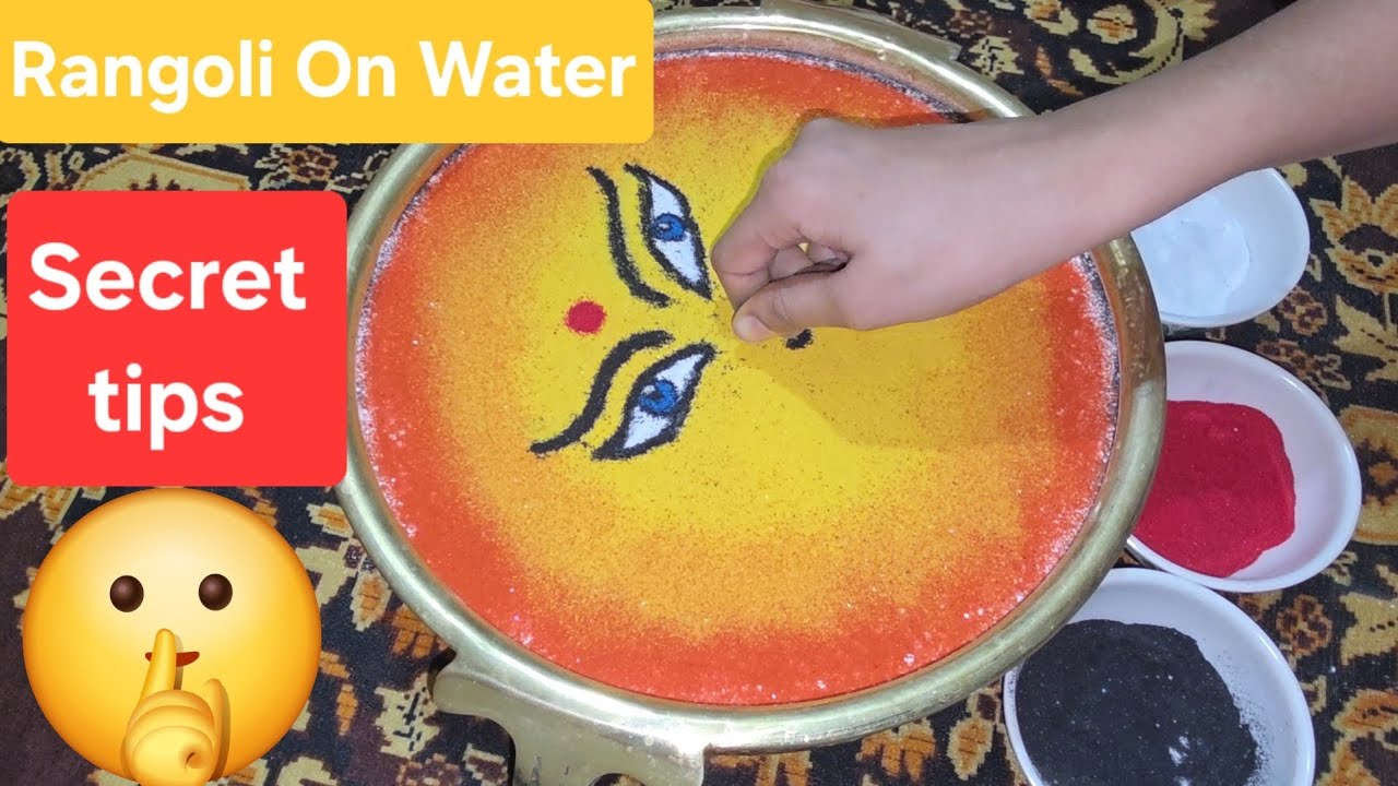 Floating Rangoli Design On Water | Dasara Special Rangoli On Water Surface 