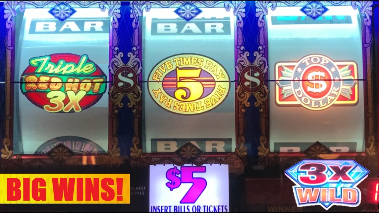 Nice profit! Radiant Gems Rapid Re spin + Top Dollar + Triple Red Hot 777 + 5 Times Pay slots!
