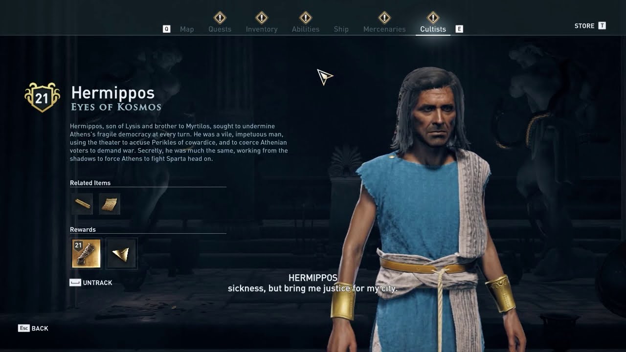 Attika Fort Polemarch Cultist Location Clue - AC Odyssey | Siptan Gaming