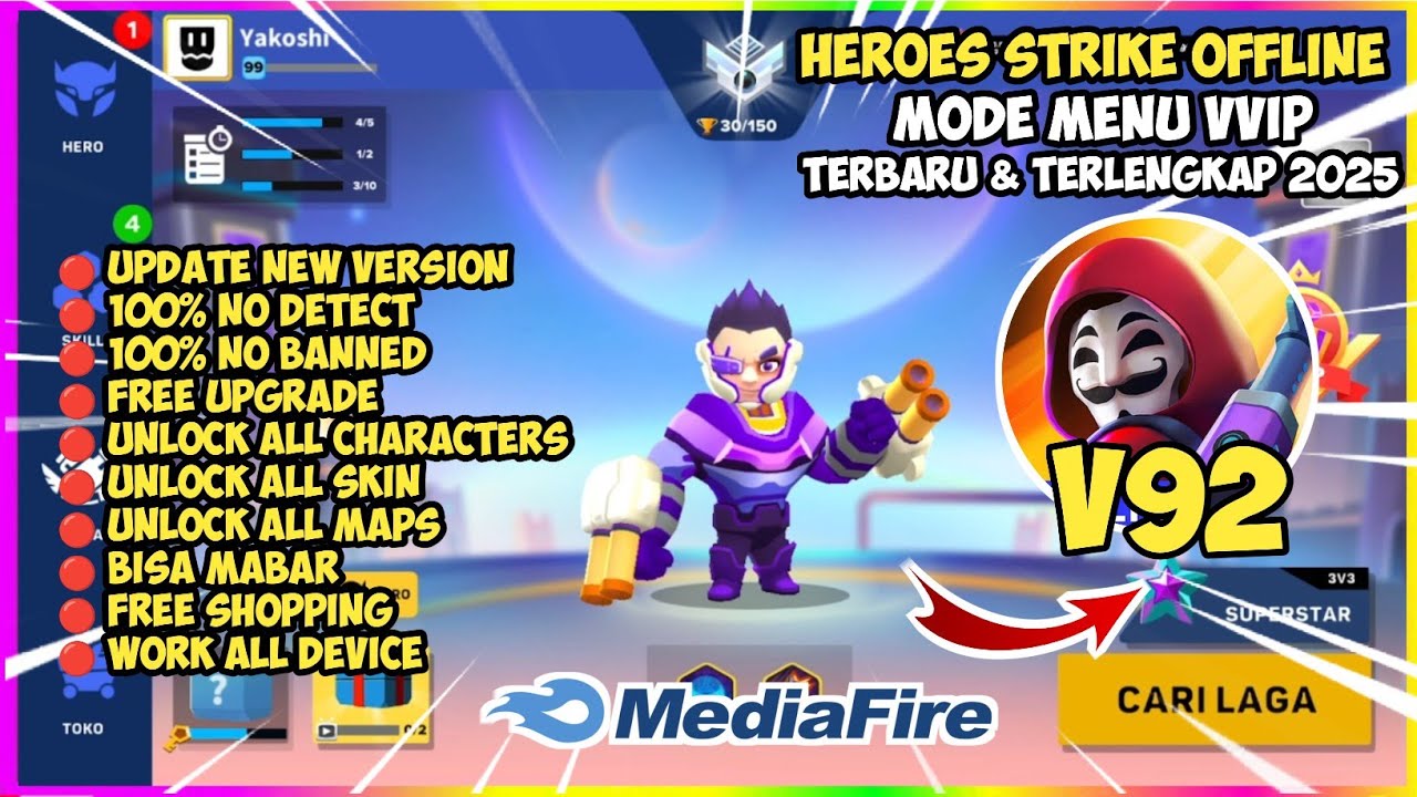 Heroes Strike Offline Mod Apk V92 Terbaru 2025 &mdash; неограниченные деньги и разблокировка всех скинов