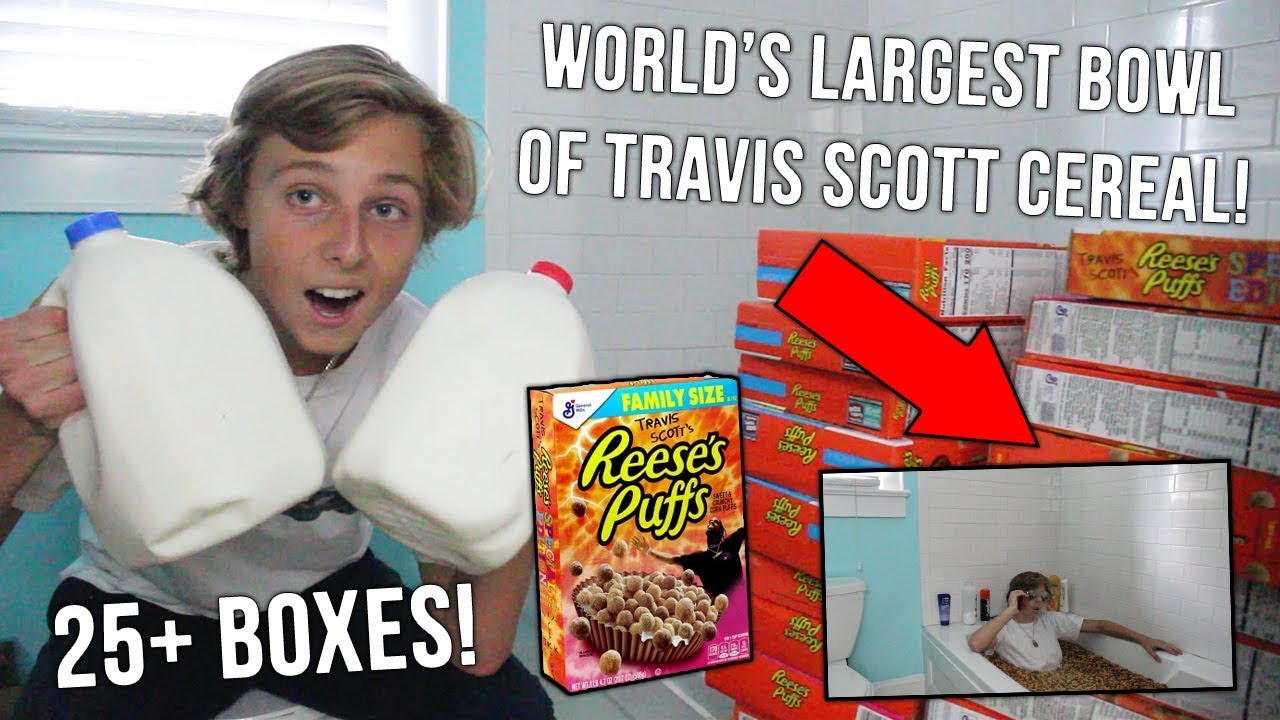 THE WORLD'S LARGEST TRAVIS SCOTT CEREAL BOWL... (25+ Boxes)