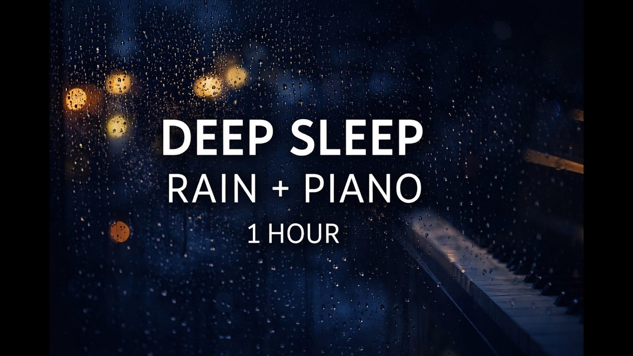 🌧️ 1 Hour Rain Sounds & Soft Piano Music | Deep Sleep, Relaxing Meditation