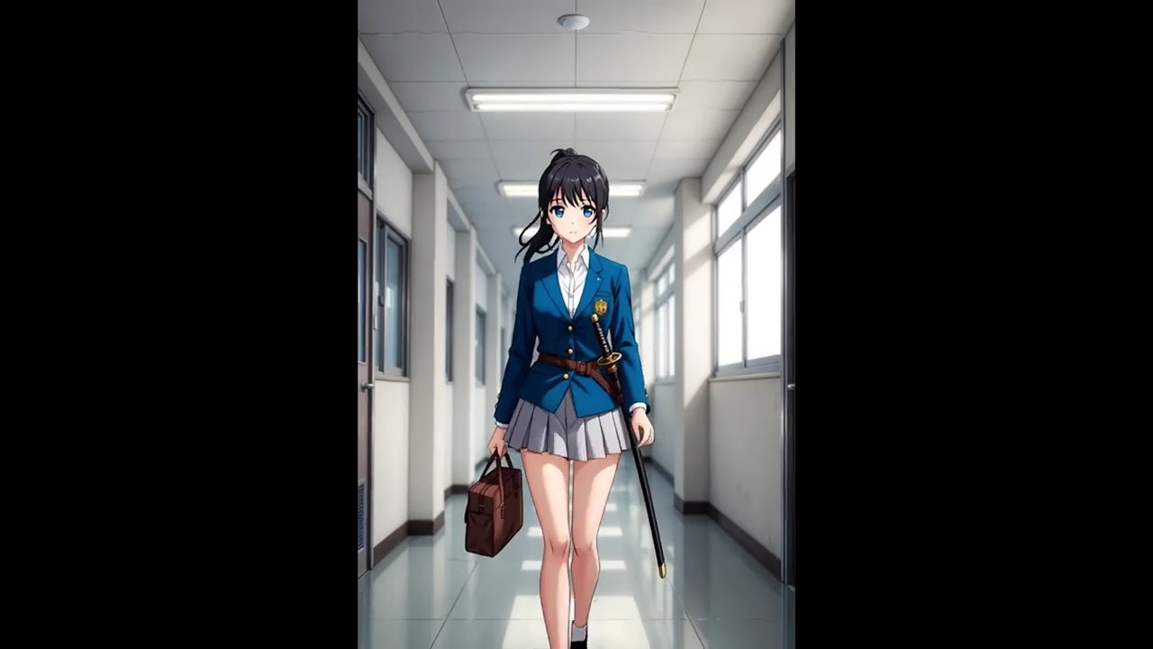 妄想キャンパス　もしもJKに日本刀所持が許されたら  #aianimation #aiart #コスプレ #lookbook #cute #anime #jk #制服  #セーラー服 #アニメ