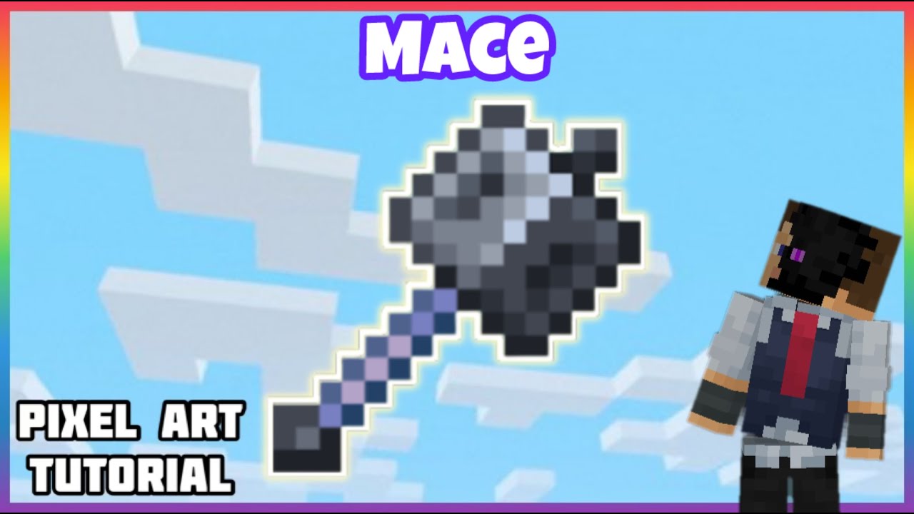 Mace Pixel Art Tutorial &bull; Minecraft