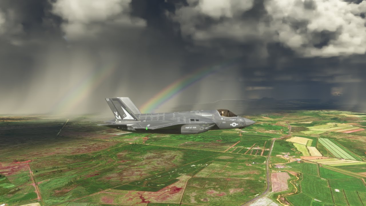 F 35B Somewhere under a Rainbow in Iceland MSFS Highlights