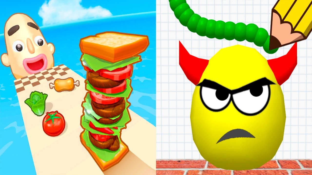 Sandwich Runner VS Draw To Smash - All Levels SpeedRun Gameplay Android iOS Ep1