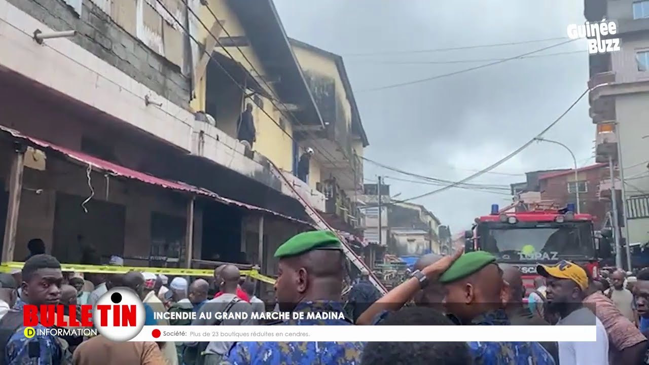 Bulletin d'infos : #Incendie au Grand Marché de Madina (#Conakry) & Crash d'hélicoptères au #Ghana