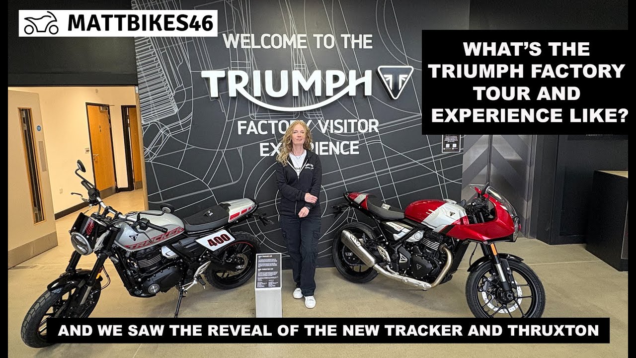 Экскурсия на завод Triumph и знакомство с его ассортиментом (Хинкли) с демонстрацией мотоциклов T...