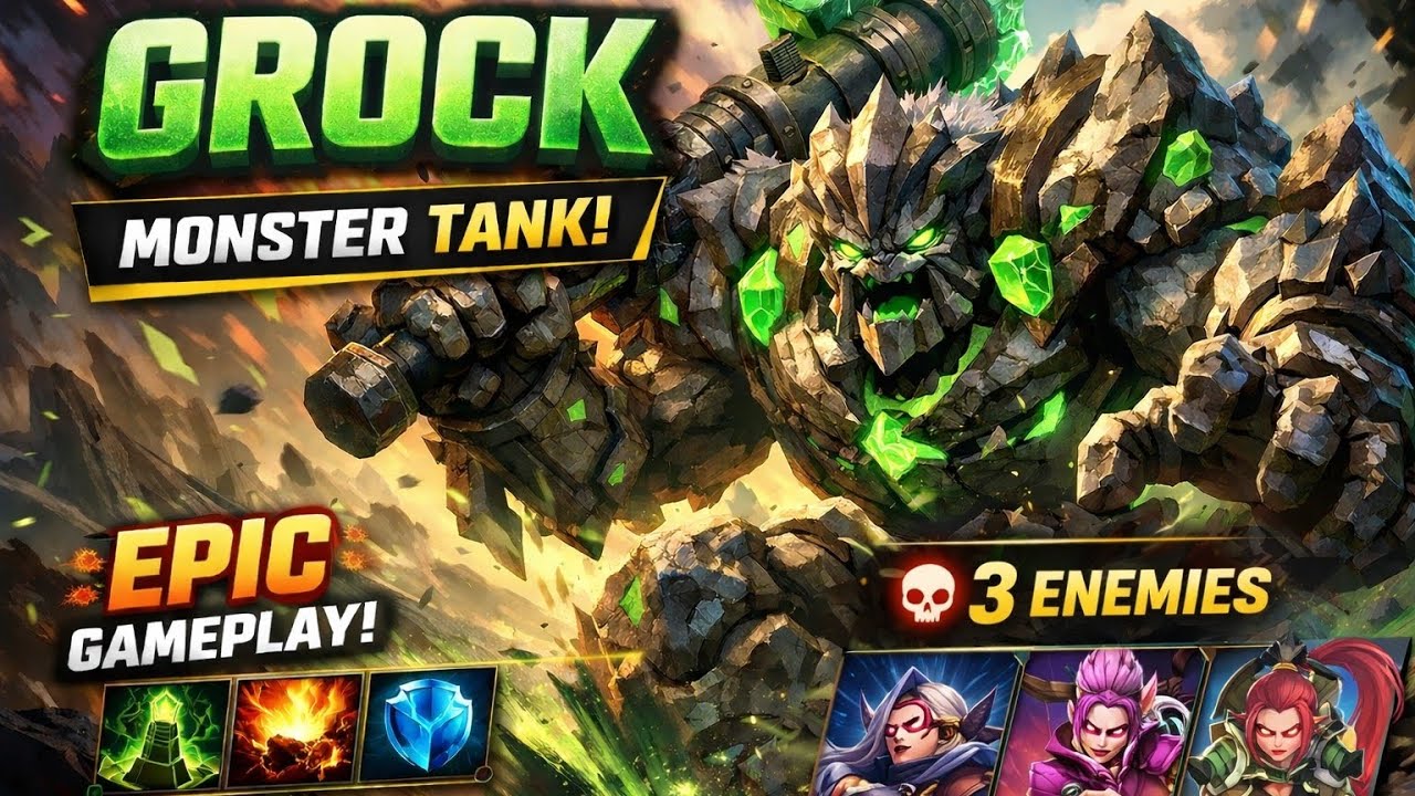 INSANE Grock Gameplay 😱 Full Enemy Team Destroyed | Pro Tank Carry