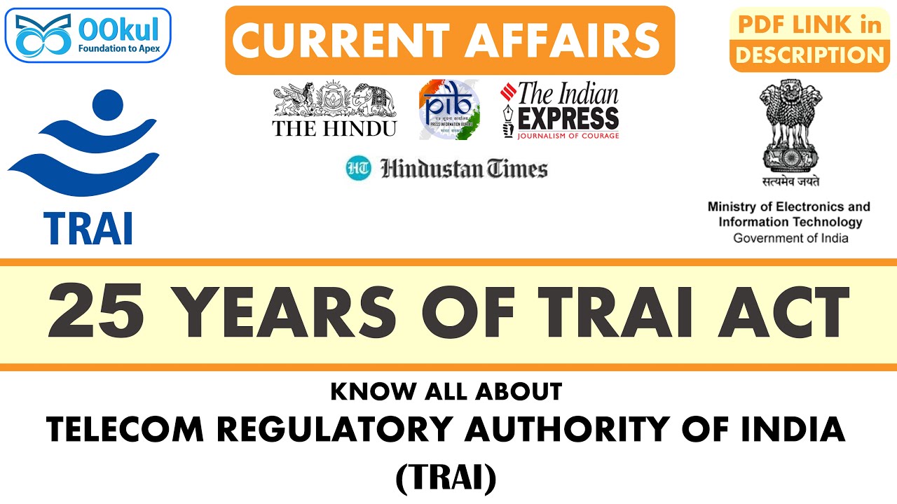 Telecom Regulatory Authority of India (TRAI) | PIB | Daily Current Affairs | UPSC CSE/IAS 2022