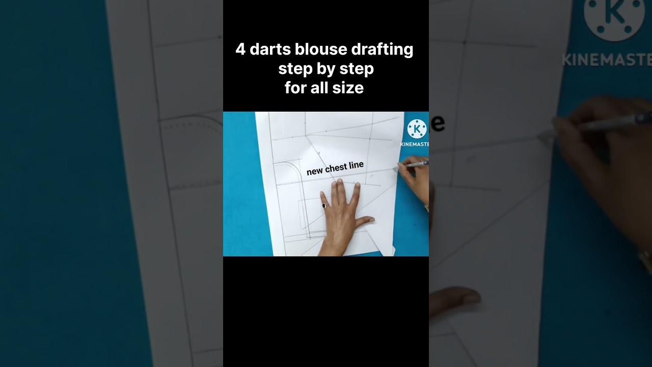 4 darts blouse drafting step by step #shorts