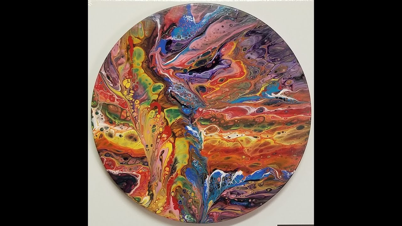 (150) Acrylic Dirty Pour RAINBOW CLOCK Using Mixed Brands with Sandra Lett 080818
