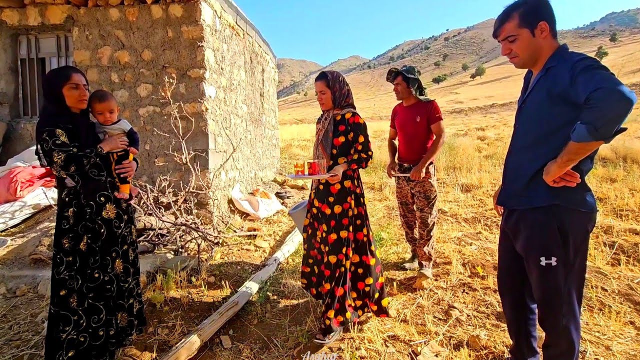 Adventure in the mountains: Razieh and Asghar's family set up a nomadic tent