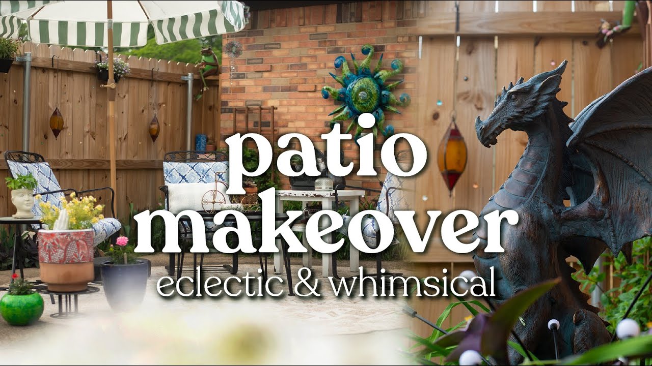 Eclectic & Whimsical Patio Makeover ☀️ Cozy Fantasy Cottage DIY | Gardening & Decorating