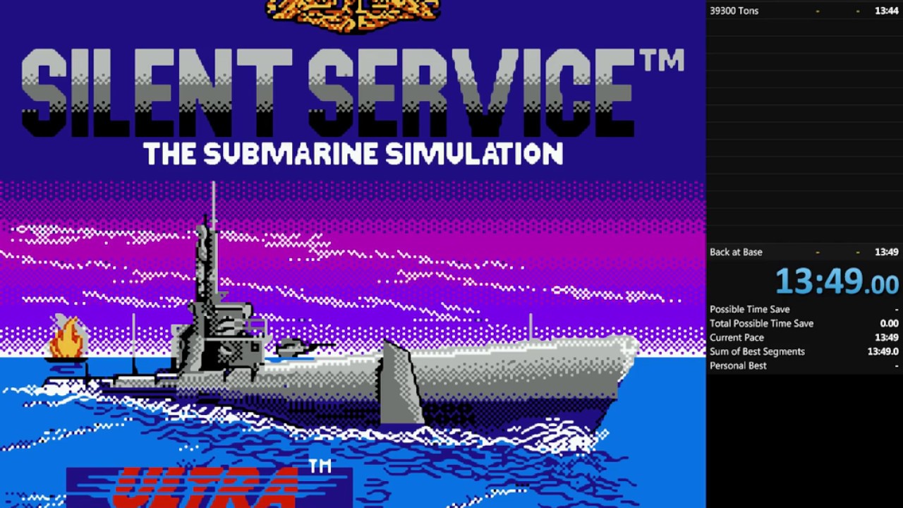 Silent Service (NES, 1989) -- War Patrol Top Score Speedrun, Difficulty 1, in 13:44.600