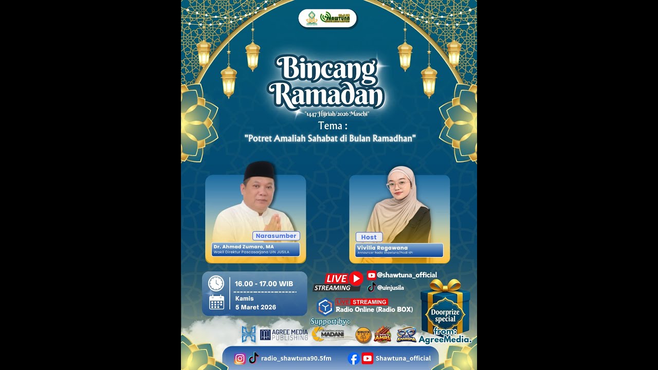 Potret Amaliah Sahabat di Bulan Ramadhan by Dr. Ahmad Zumaro, MA.
Wakil Direktur Pascasarjana UIN