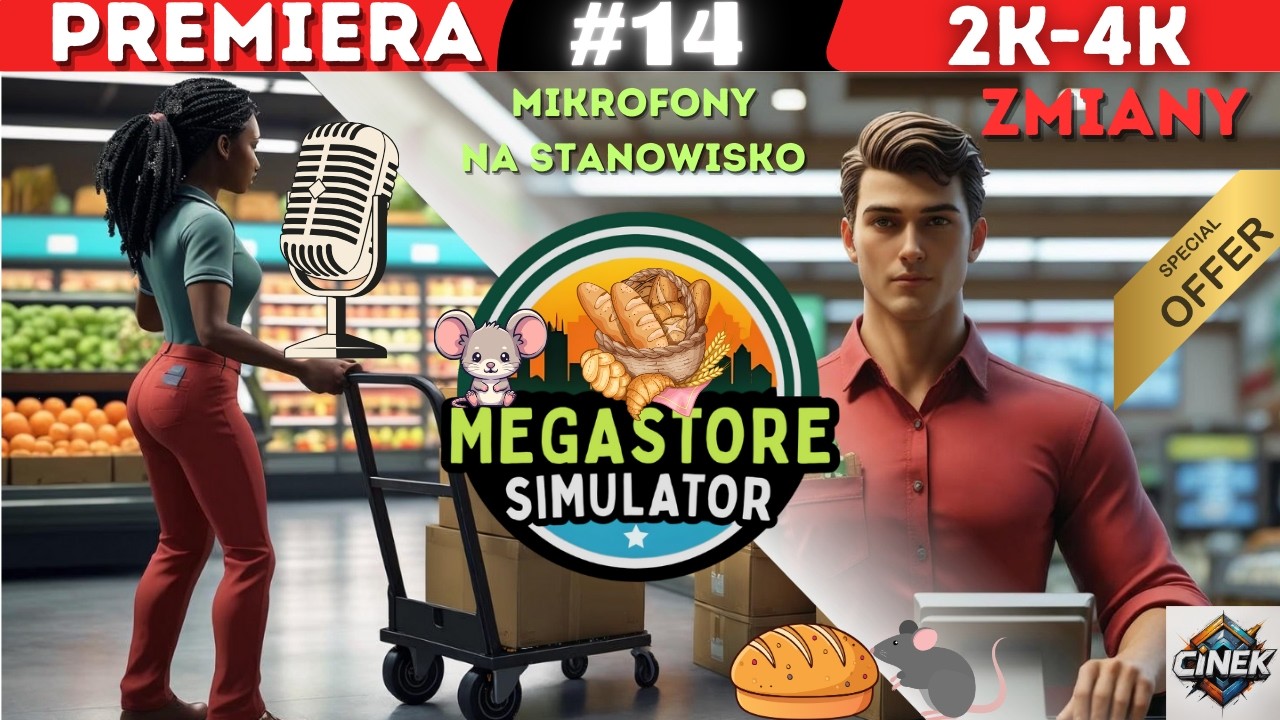 MIKROFONY NA STANOWISKO🎤🎙️ZMIANY🏪MEGASTORE SIMULATOR #14 #simulator #gameplay #letsplay #games