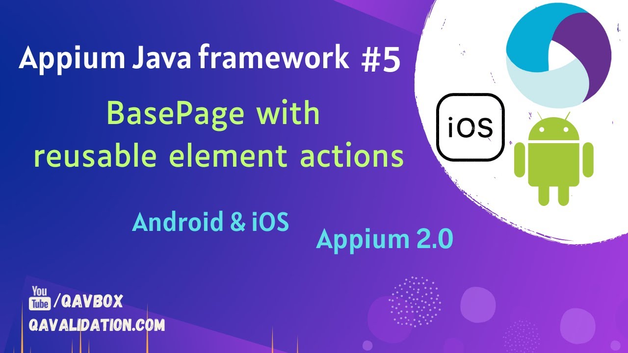 Add BasePage with reusable element actions | appium framework #5