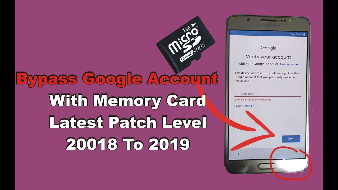 Bypass Google Account With Memory Card Letest Security Patch Level