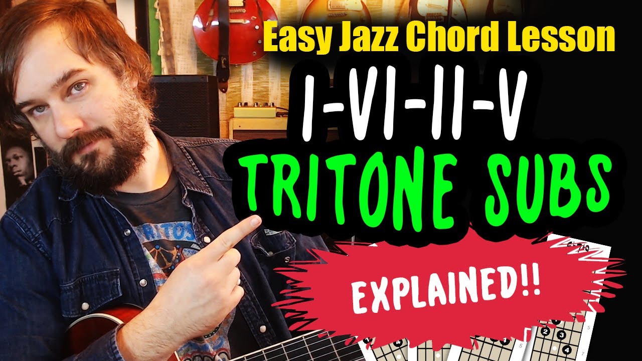 I-VI-II-V Turnaround Tritone Substitution - Easy Jazz Guitar Lesson 1625 Chord Progression (Part 4)