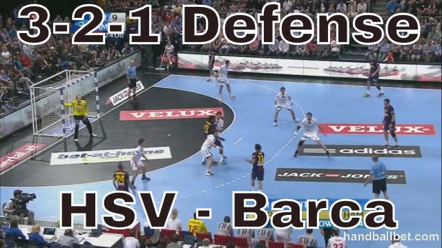 Handball 3-2-1 defense (Hsv-Barcelona final VCL 2013)