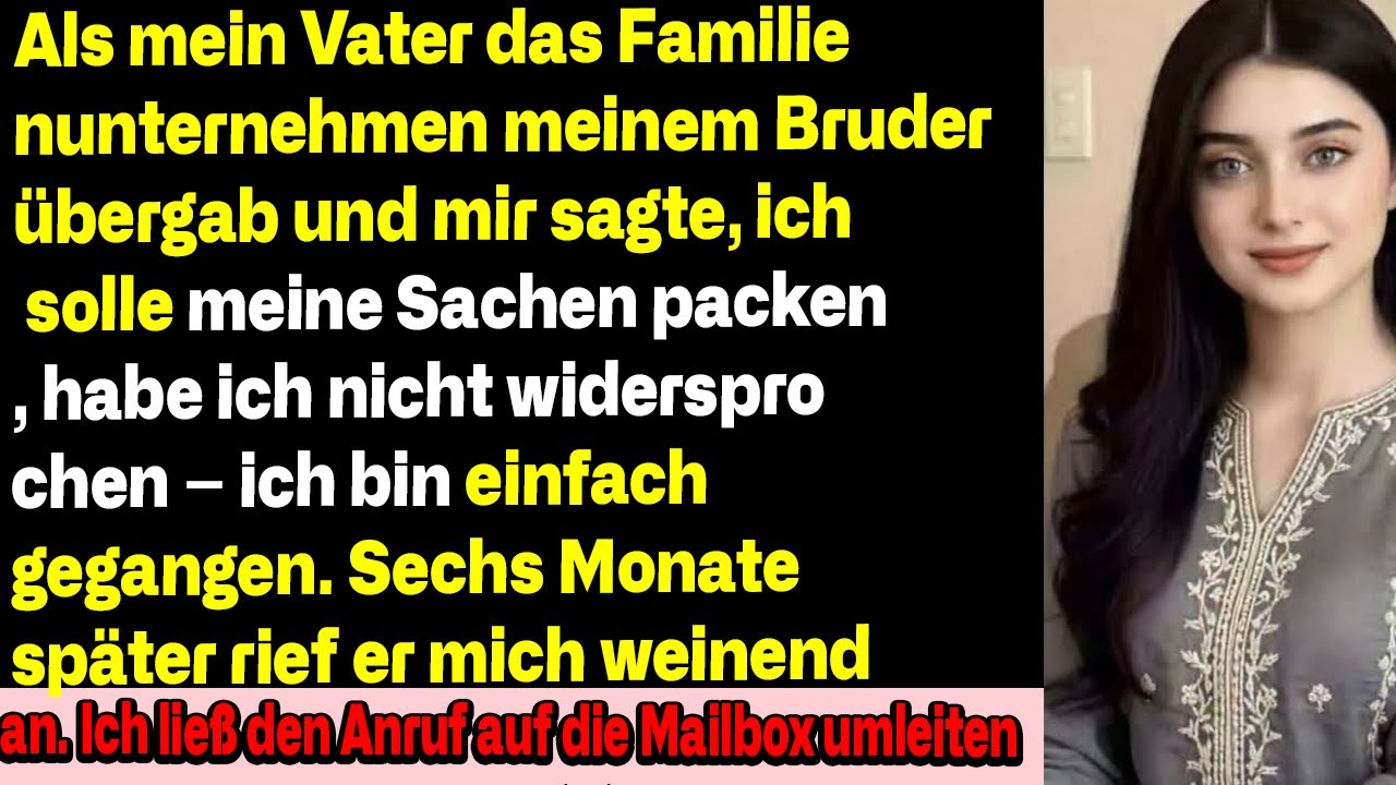 Mein Vater gab meinem Bruder die Firma und schickte mich weg — ich ging ohne ein Wort